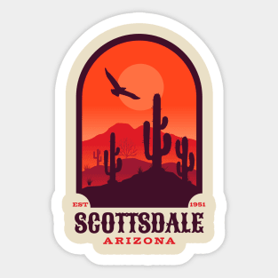 Scottsdale Arizona Retro Vintage Arizona Boho Desert Saguaro Cactus Mountains Sticker